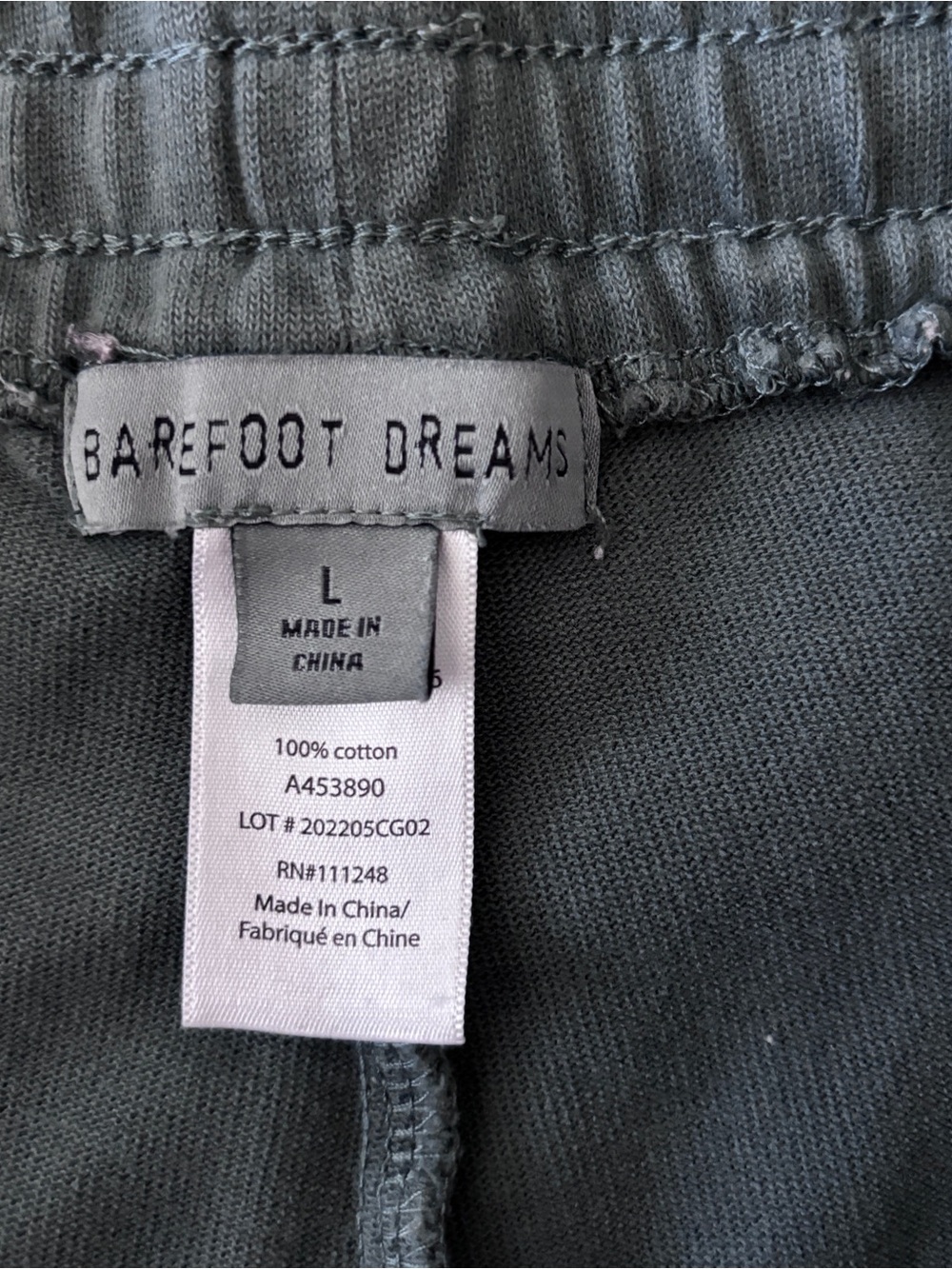 Barefoot Dreams 100% Cotton Jogger Sweatpants L Quiet Luxury - Picture 4 of 8